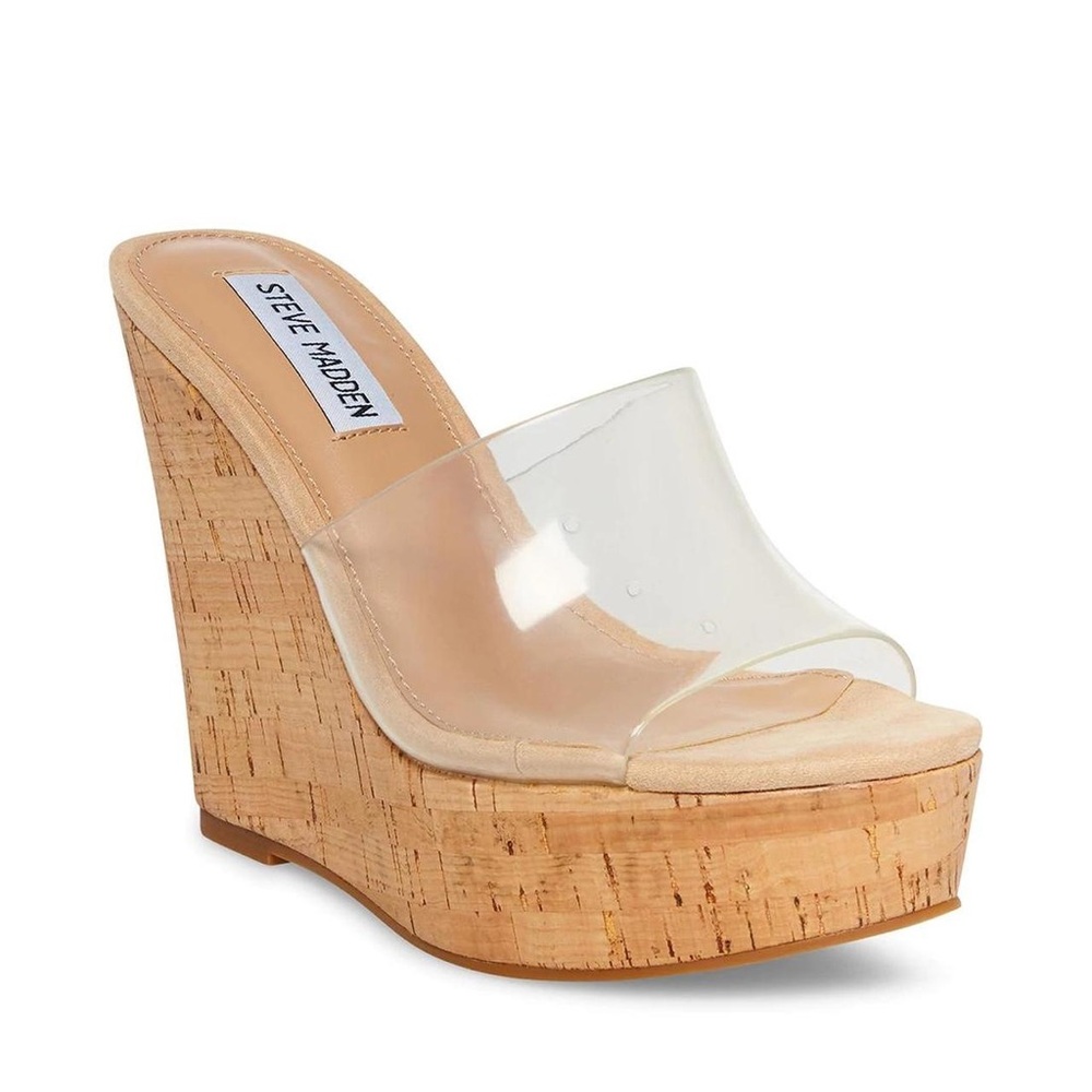 Steve Madden Elenora Clear Wedge Sandals